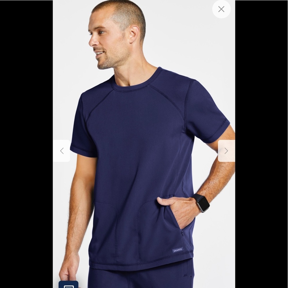 Jaanuu Mens Raglan Crew Neck Scrub Top